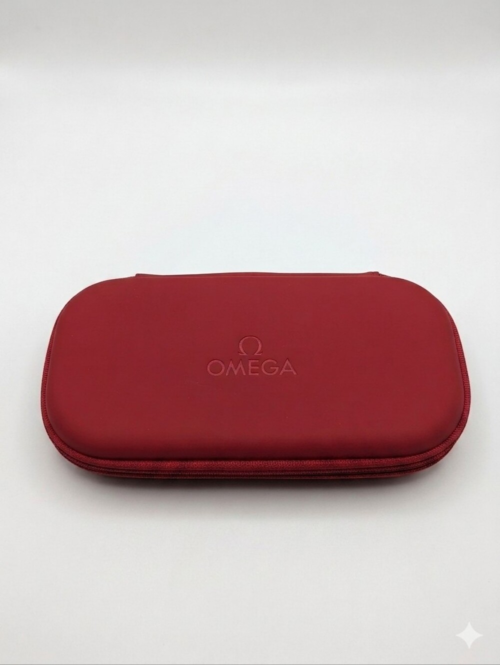 Genuine Omega Red Zippered Watch Service Travel Case Pouch Storage Clamshell